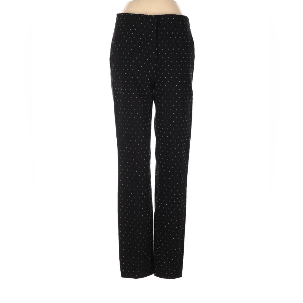 Zara Black and White Polka Dot Straight Leg Pants
